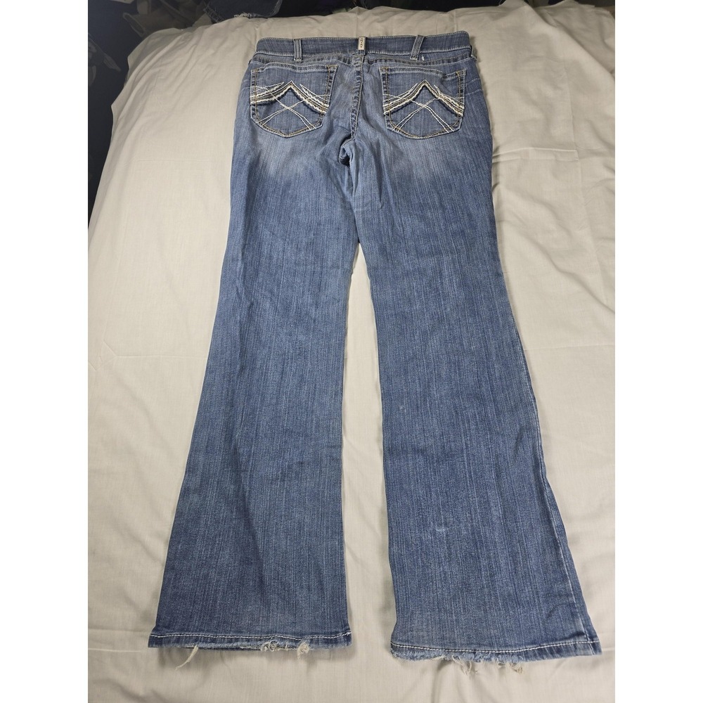 Ariat REAL Jeans Womens 33L Blue Mid Rise Bootcut Embroidered Denim Western - Picture 14 of 14